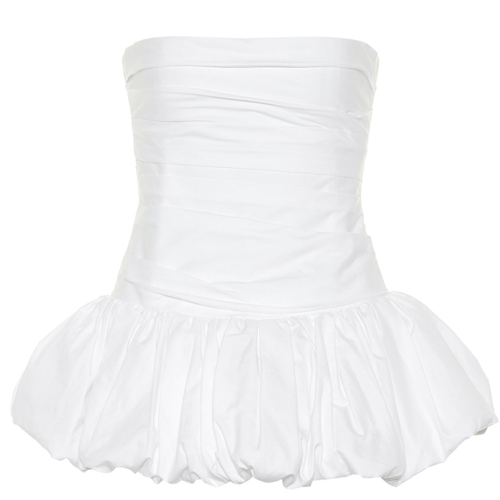 KHAITE KIMMY STRAPLESS COTTON PEPLUM TOP